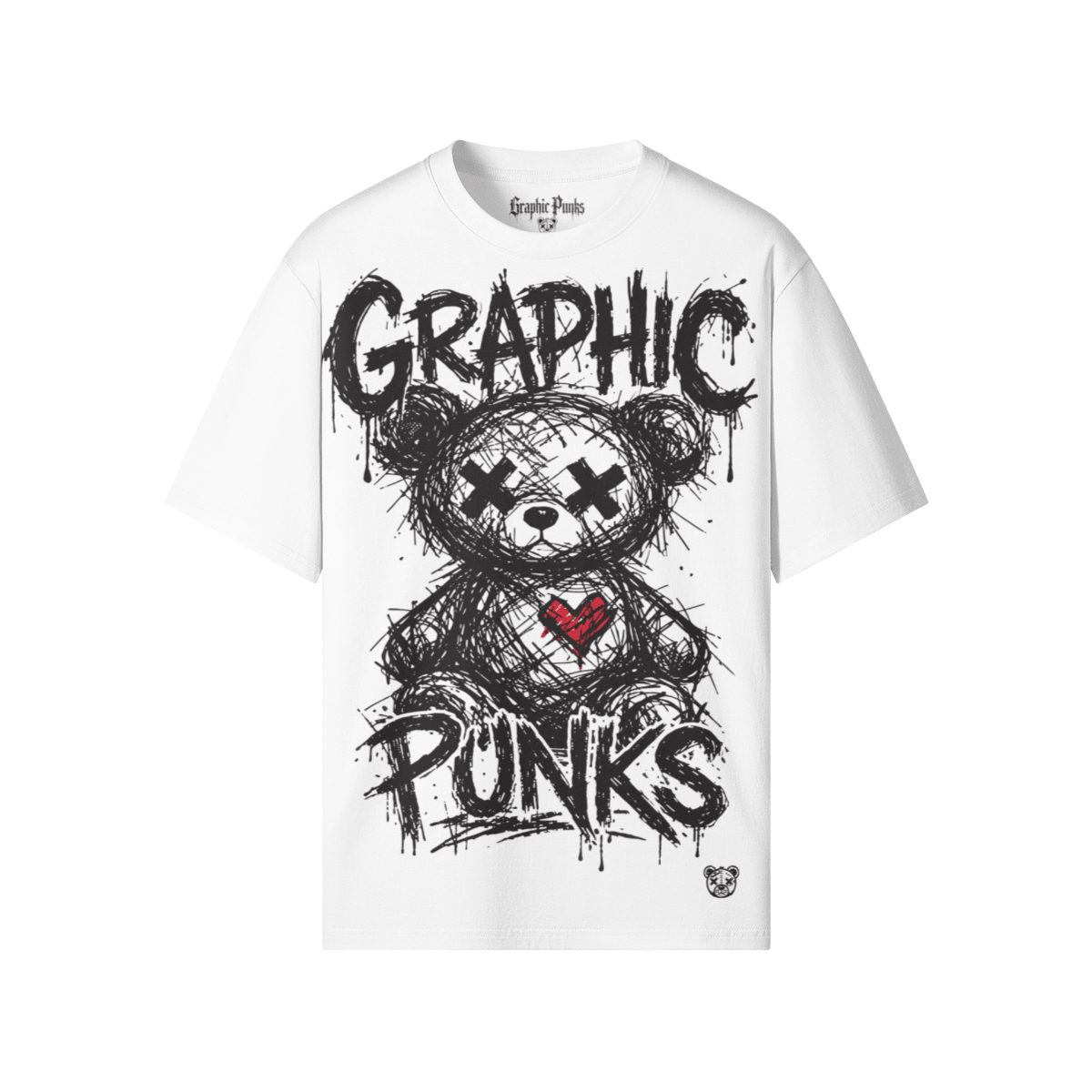 Sketch Bear Crew Neck Tee - Graphic Punks