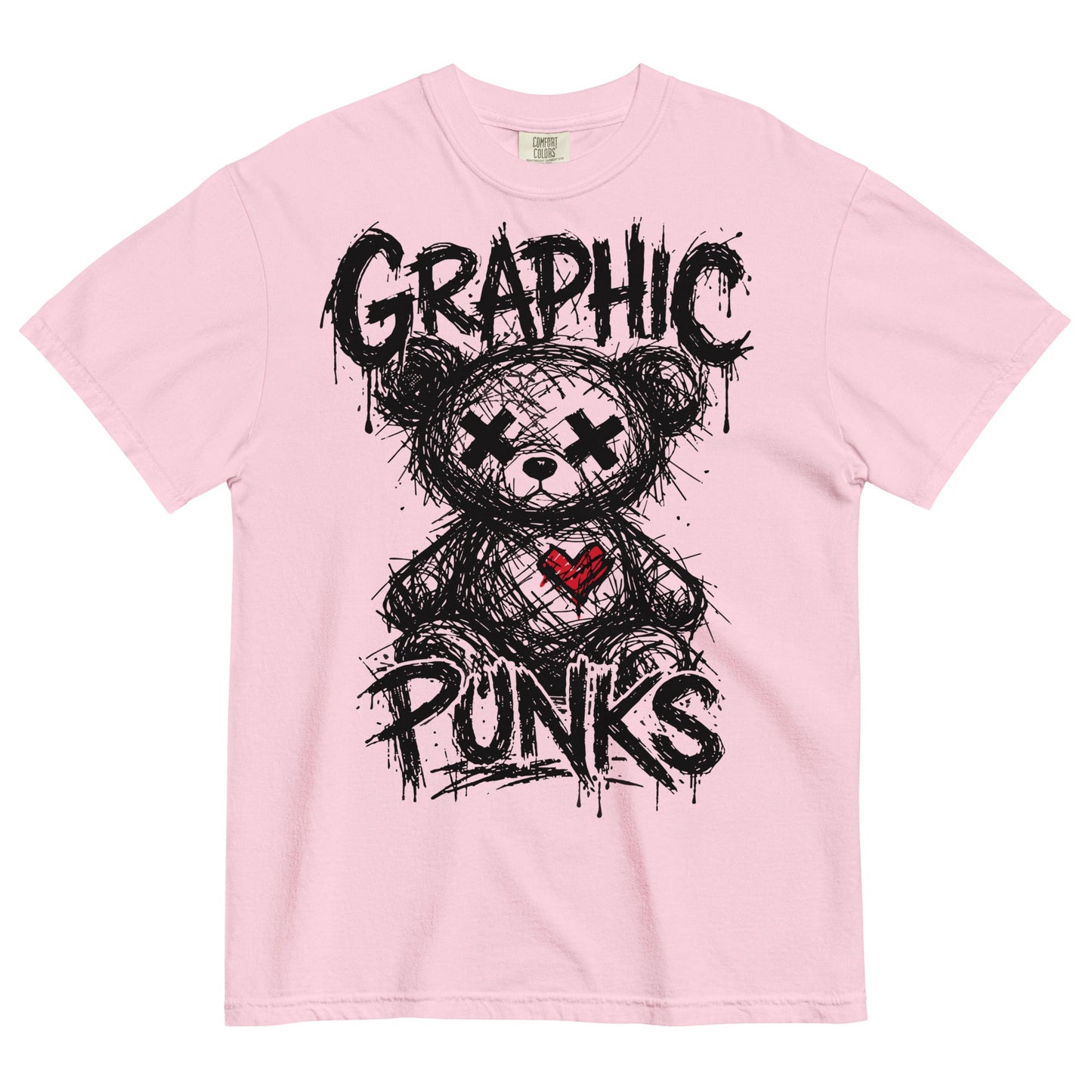 Sketch Bear Garment - Dyed Heavyweight T-Shirt - Graphic Punks
