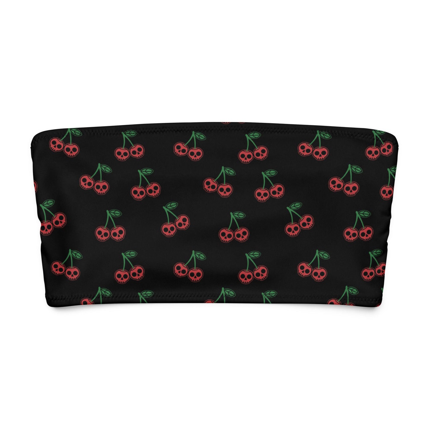 Skull Cherries Bandeau Bikini Top - Graphic Punks