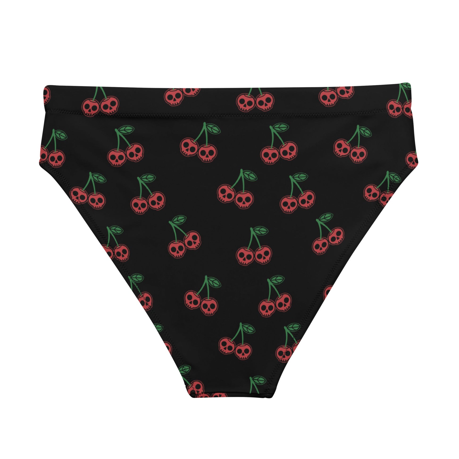 Skull Cherries High - Waisted Bikini Bottom - Graphic Punks