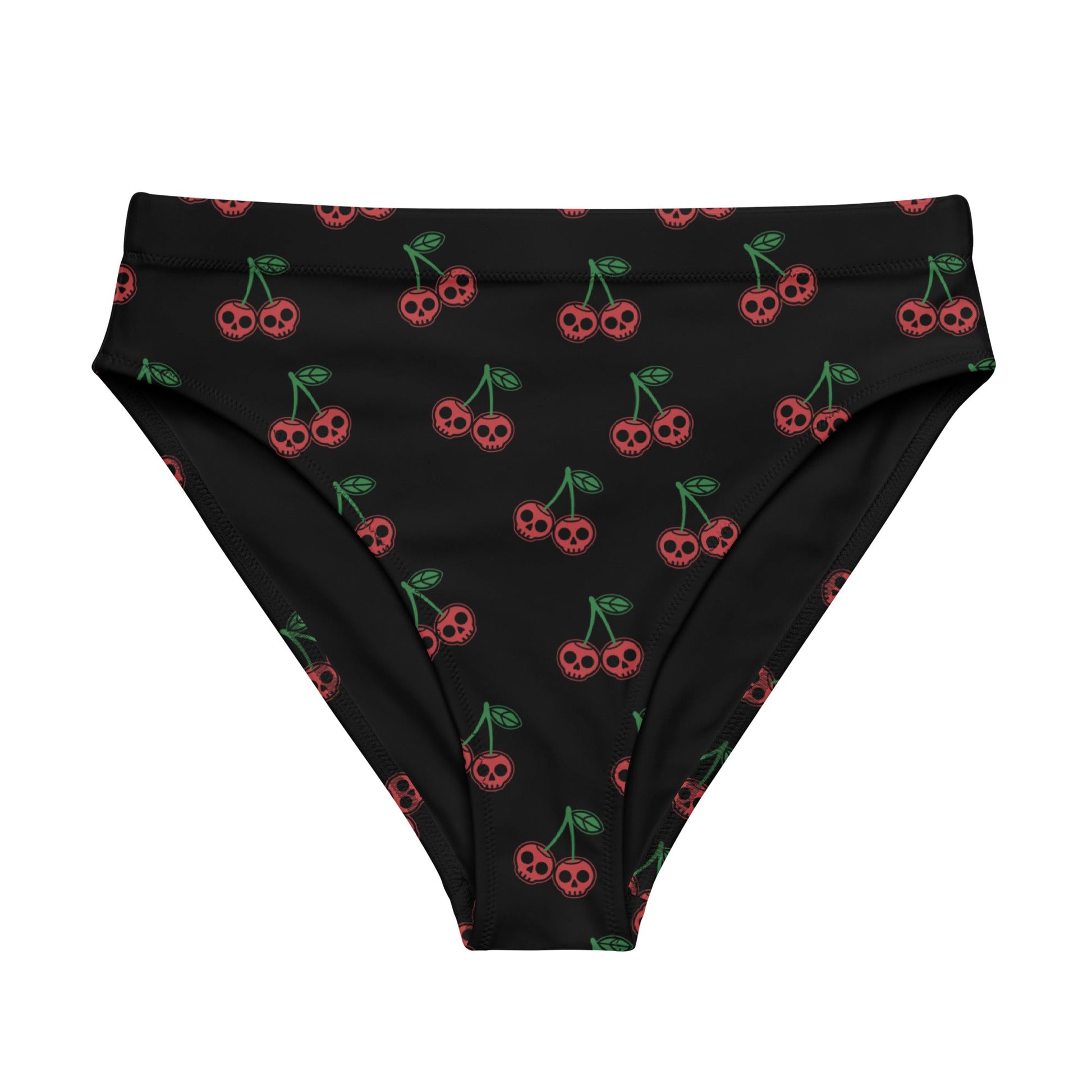 Skull Cherries High - Waisted Bikini Bottom - Graphic Punks
