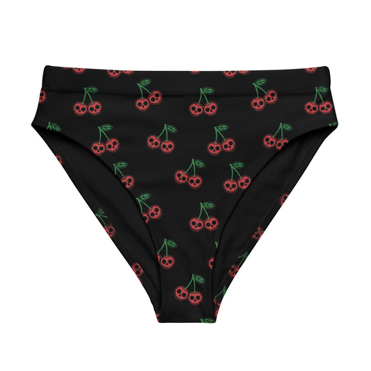Skull Cherries High - Waisted Bikini Bottom - Graphic Punks