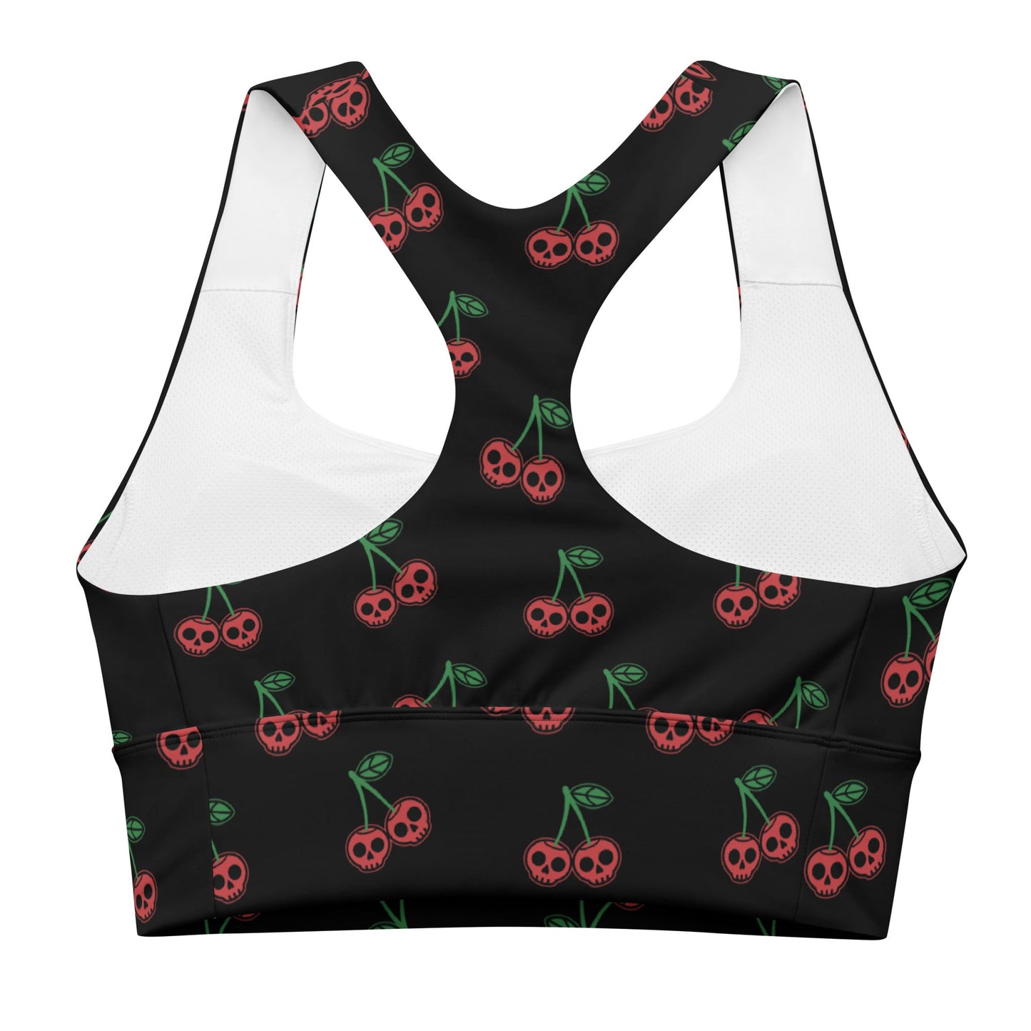Skull Cherries Longline Sports Bra - Graphic Punks