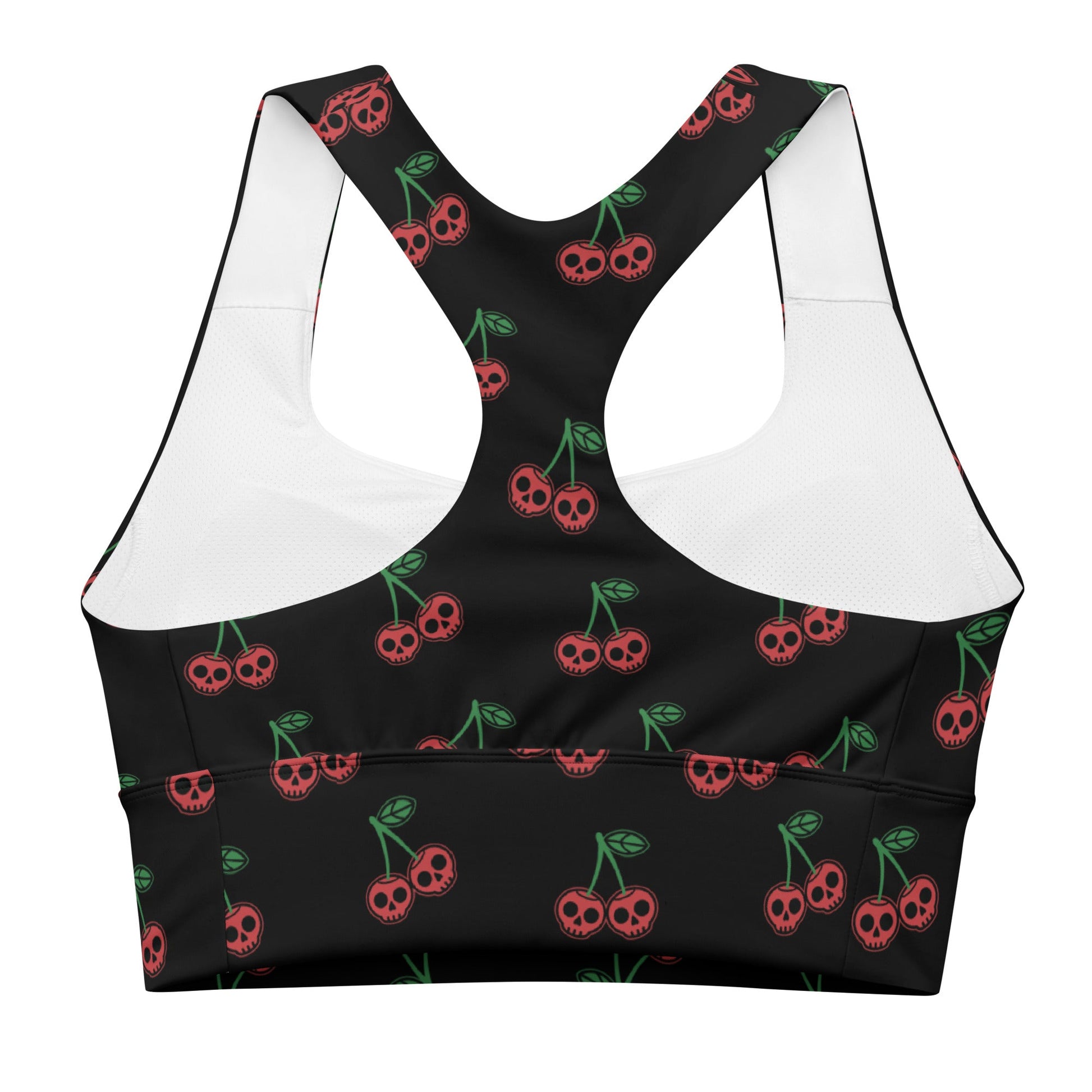 Skull Cherries Longline Sports Bra - Graphic Punks