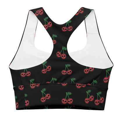 Skull Cherries Longline Sports Bra - Graphic Punks