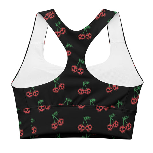 Skull Cherries Longline Sports Bra - Graphic Punks