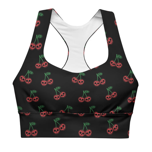 Skull Cherries Longline Sports Bra - Graphic Punks