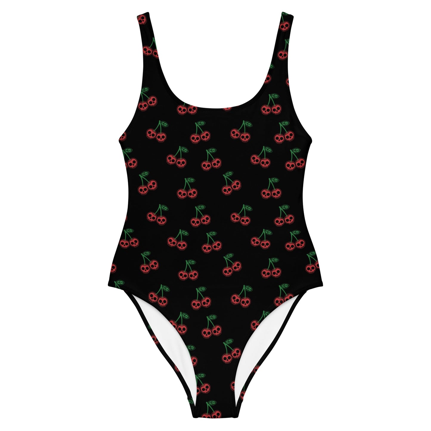 Skull Cherries One - Piece Swimsuit - Graphic Punks