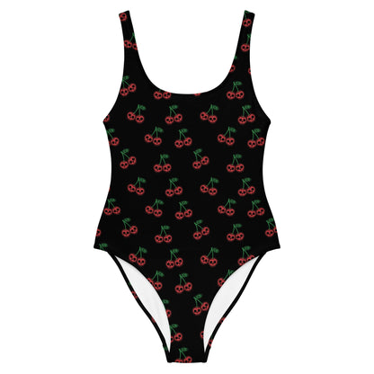 Skull Cherries One - Piece Swimsuit - Graphic Punks