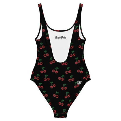 Skull Cherries One - Piece Swimsuit - Graphic Punks