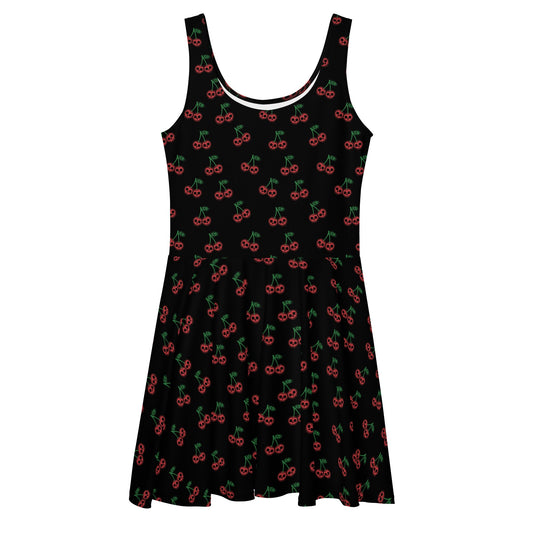 Skull Cherries Skater Dress - Graphic Punks