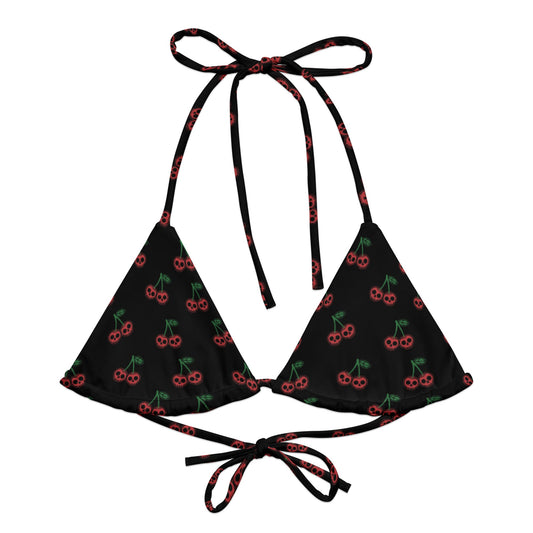 Skull Cherries String Bikini Top - Graphic Punks