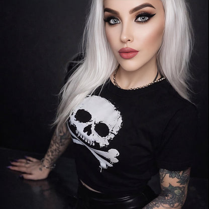 Skull & Crossbones Crop Top - Graphic Punks