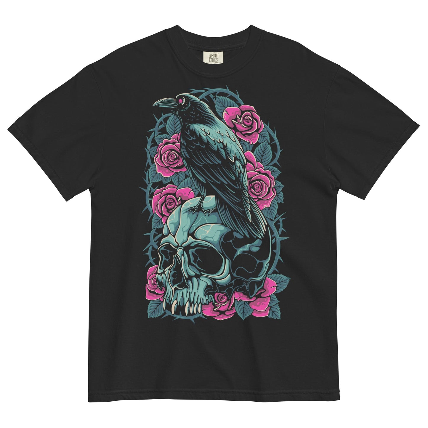 Skull & Crow Garment - Dyed Heavyweight T-Shirt - Graphic Punks