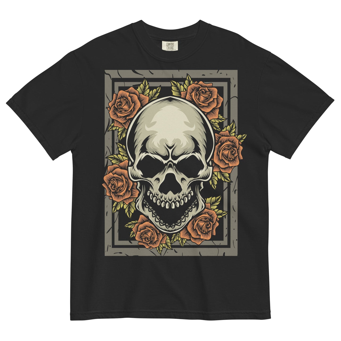 Skull & Roses Garment - Dyed Heavyweight T-Shirt - Graphic Punks