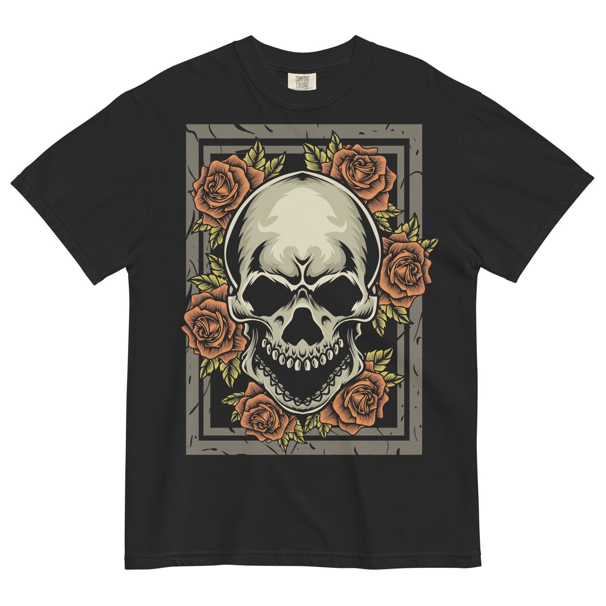 Skull & Roses Garment - Dyed Heavyweight T-Shirt - Graphic Punks