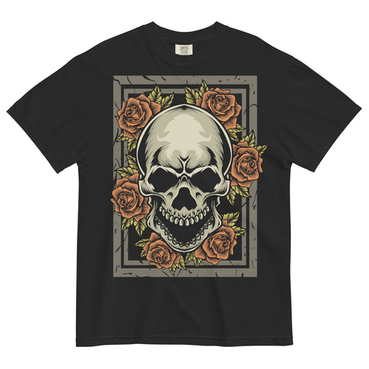 Skull & Roses Garment - Dyed Heavyweight T-Shirt - Graphic Punks