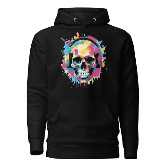 Skull With Headphones Unisex Hoodie - Graphic Punks