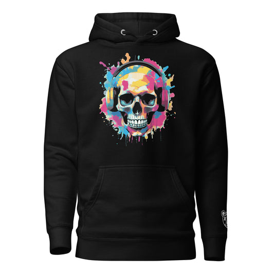 Skull With Headphones Unisex Hoodie - Graphic Punks