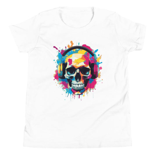 Skull With Headphones Youth Short Sleeve Tee - Graphic Punks