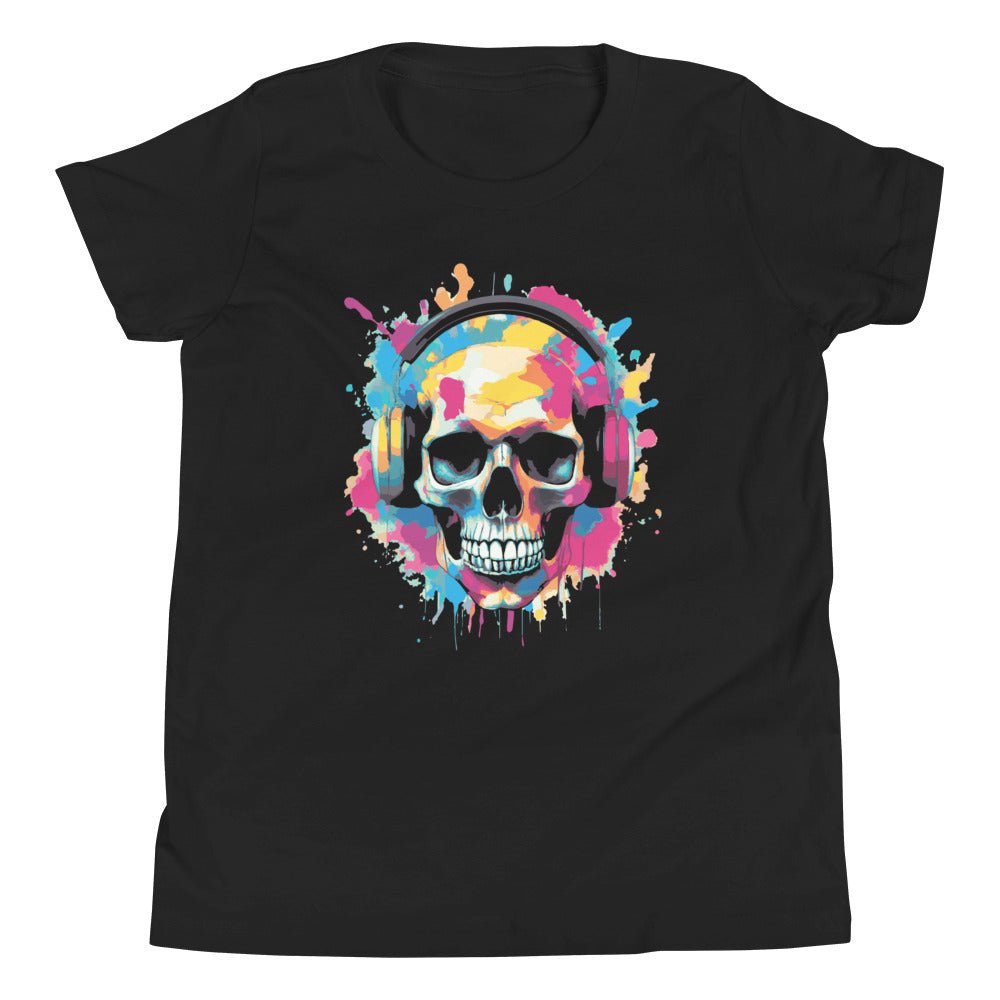 Skull With Headphones Youth Short Sleeve Tee - Graphic Punks