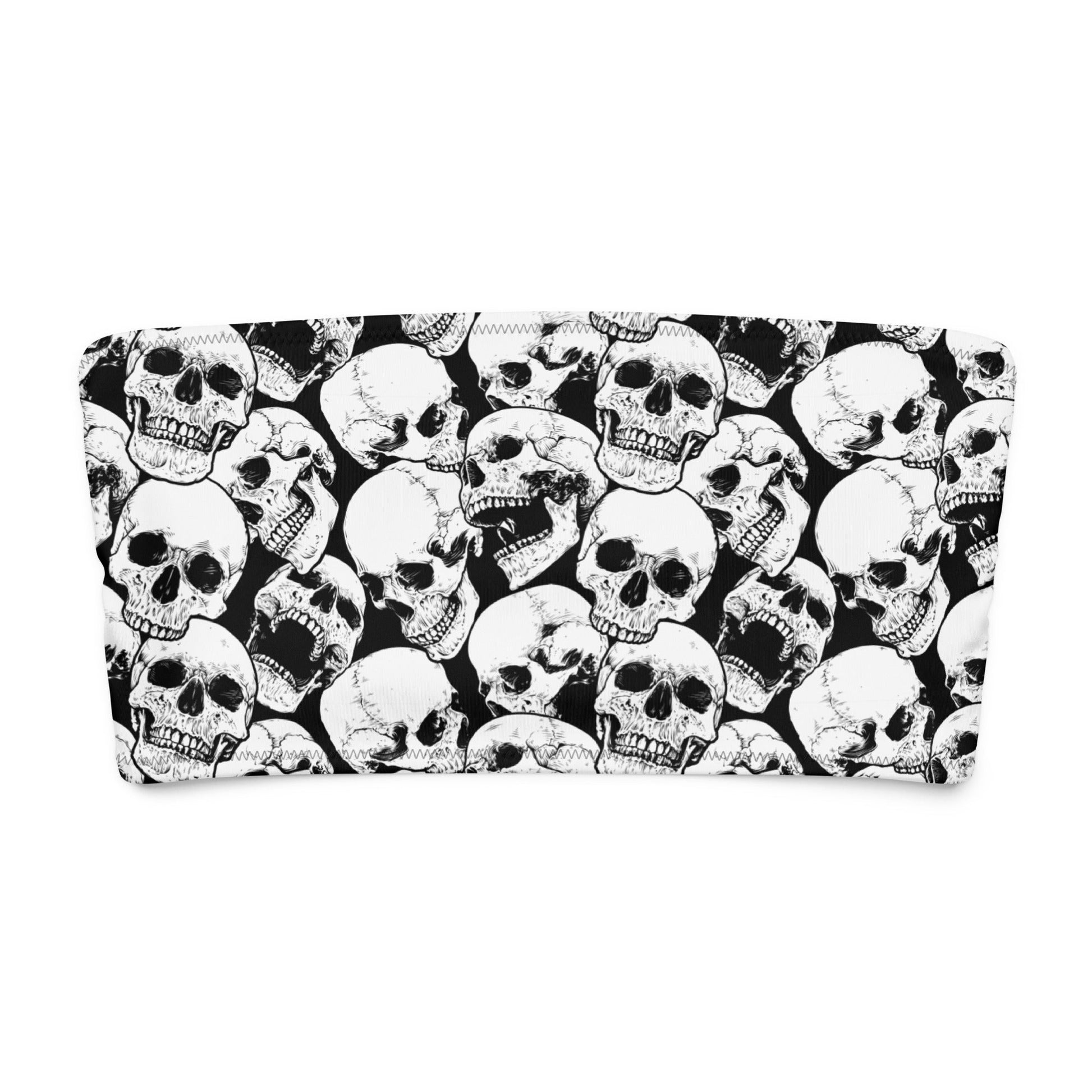 Skulls Bandeau Bikini Top - Graphic Punks