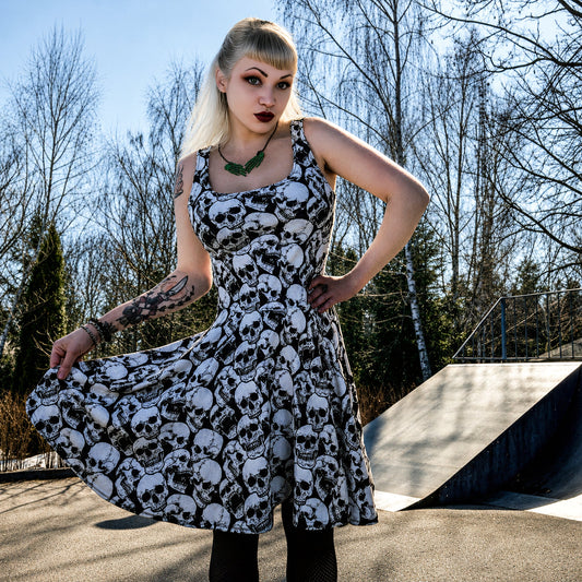 Skulls Skater Dress - Graphic Punks
