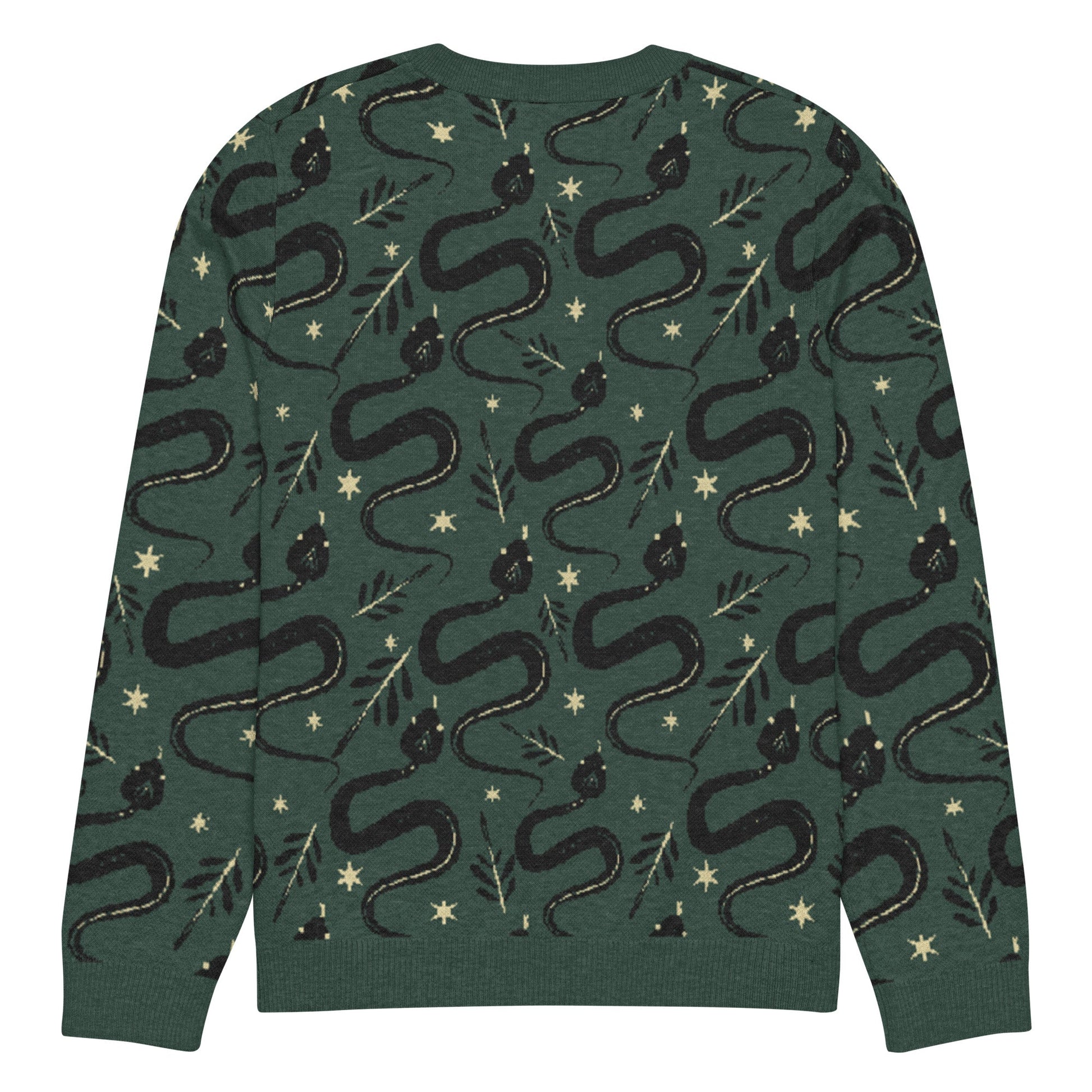 Snake Green Knitted Crew Neck Sweater - Graphic Punks