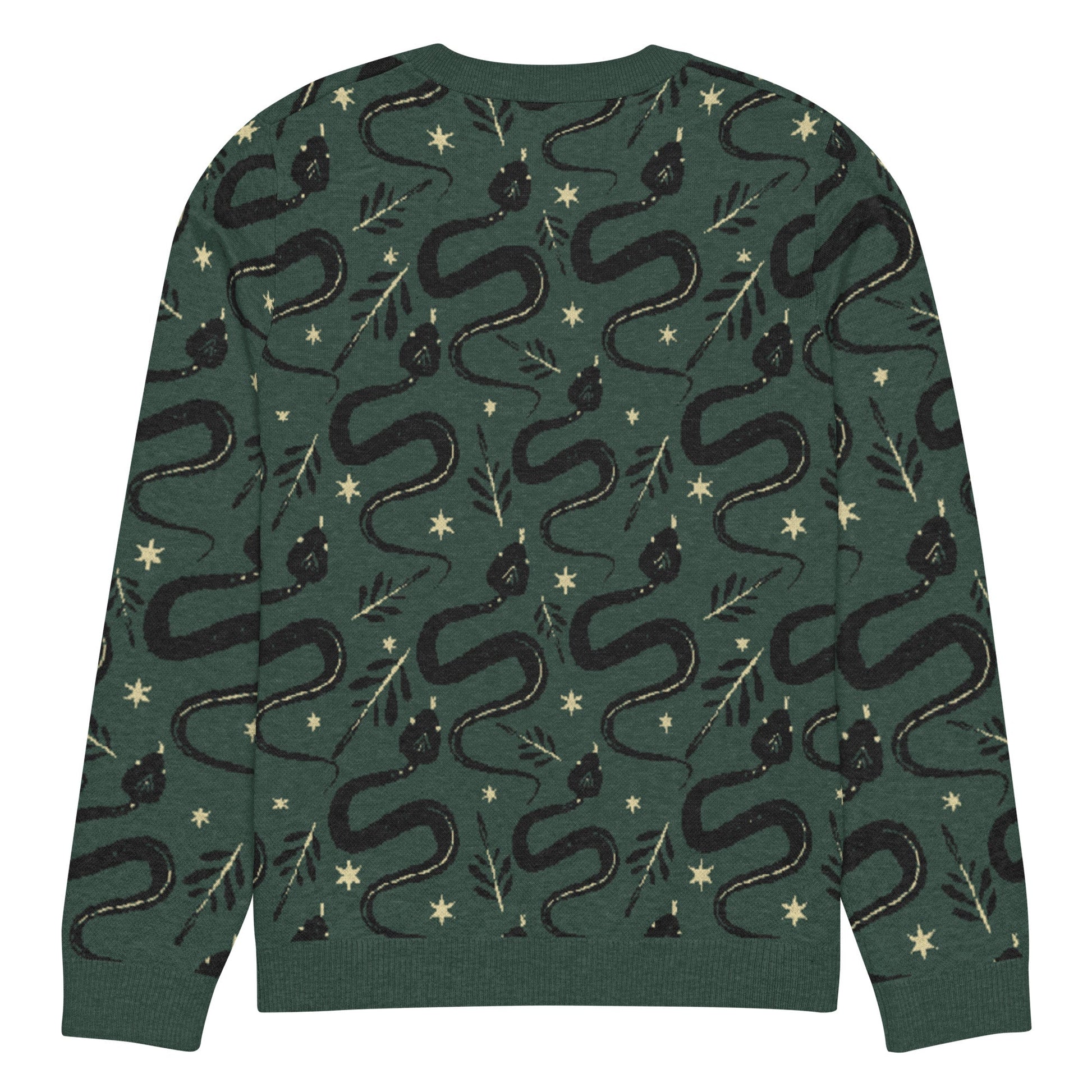 Snake Green Knitted Crew Neck Sweater - Graphic Punks