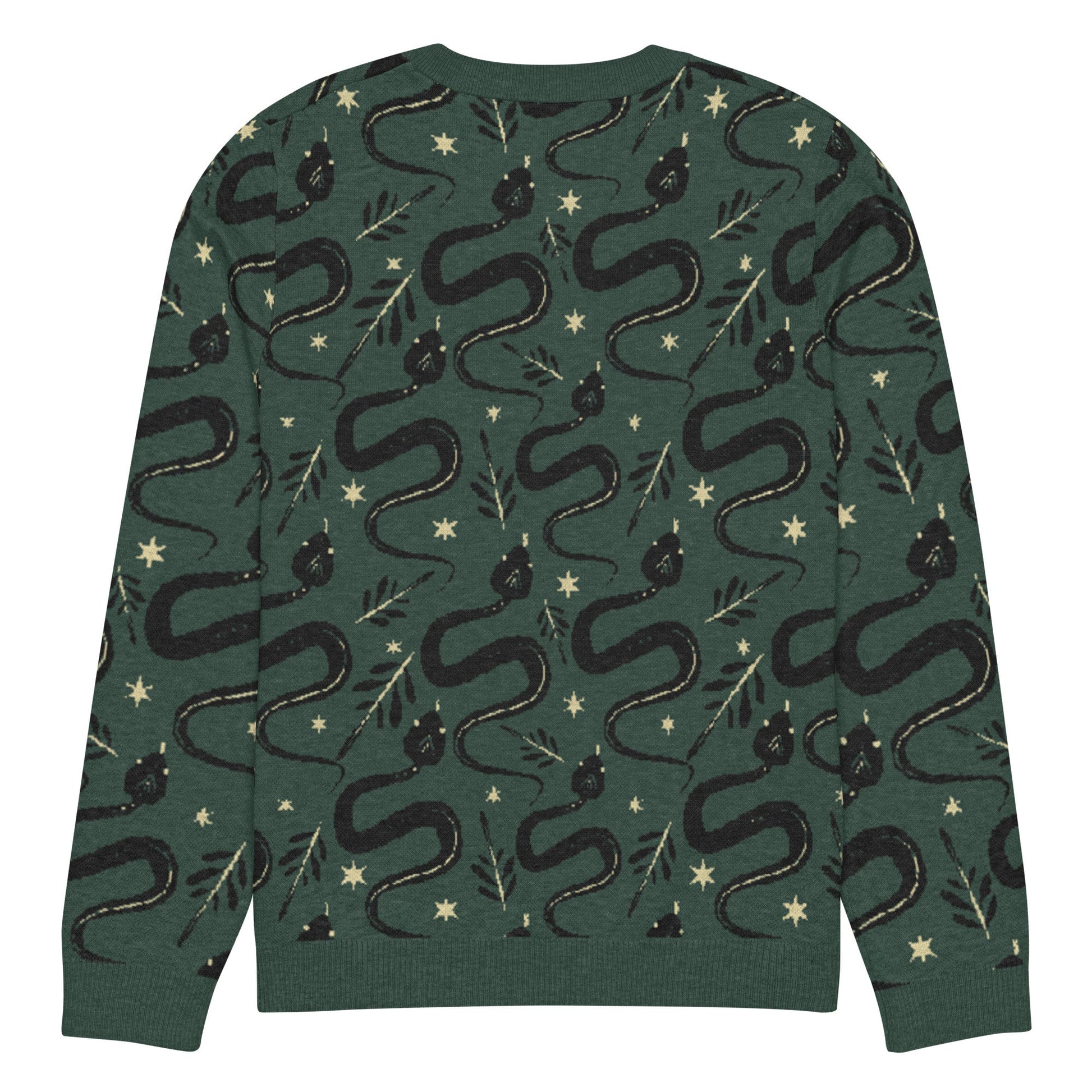 Snake Green Knitted Crew Neck Sweater - Graphic Punks