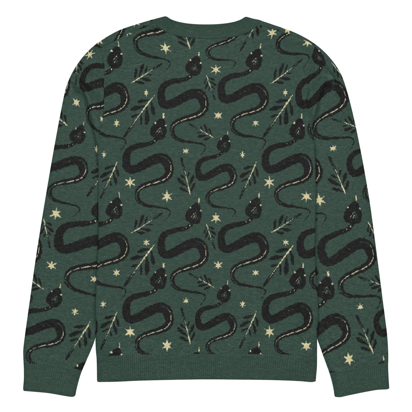 Snake Green Knitted Crew Neck Sweater - Graphic Punks