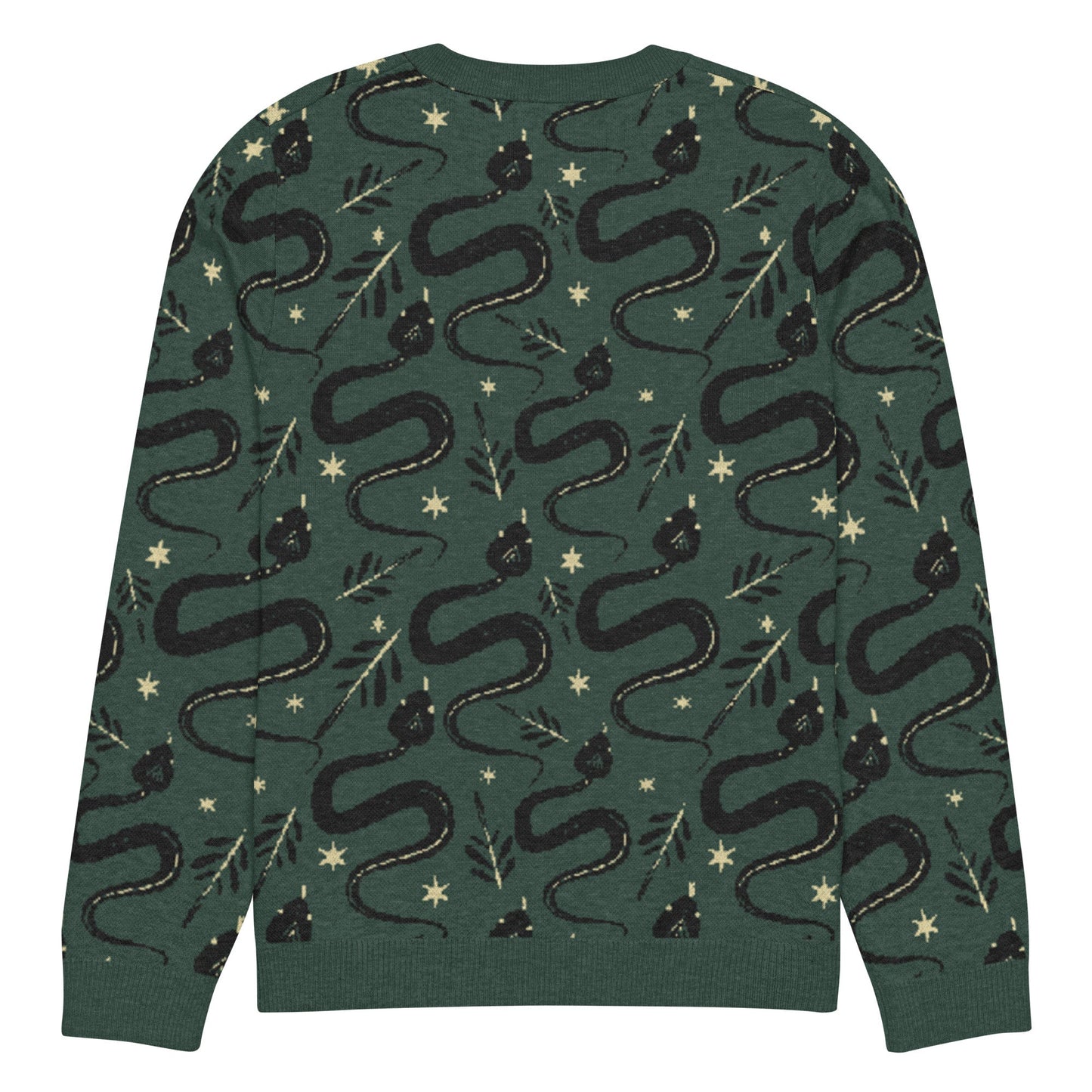 Snake Green Knitted Crew Neck Sweater - Graphic Punks