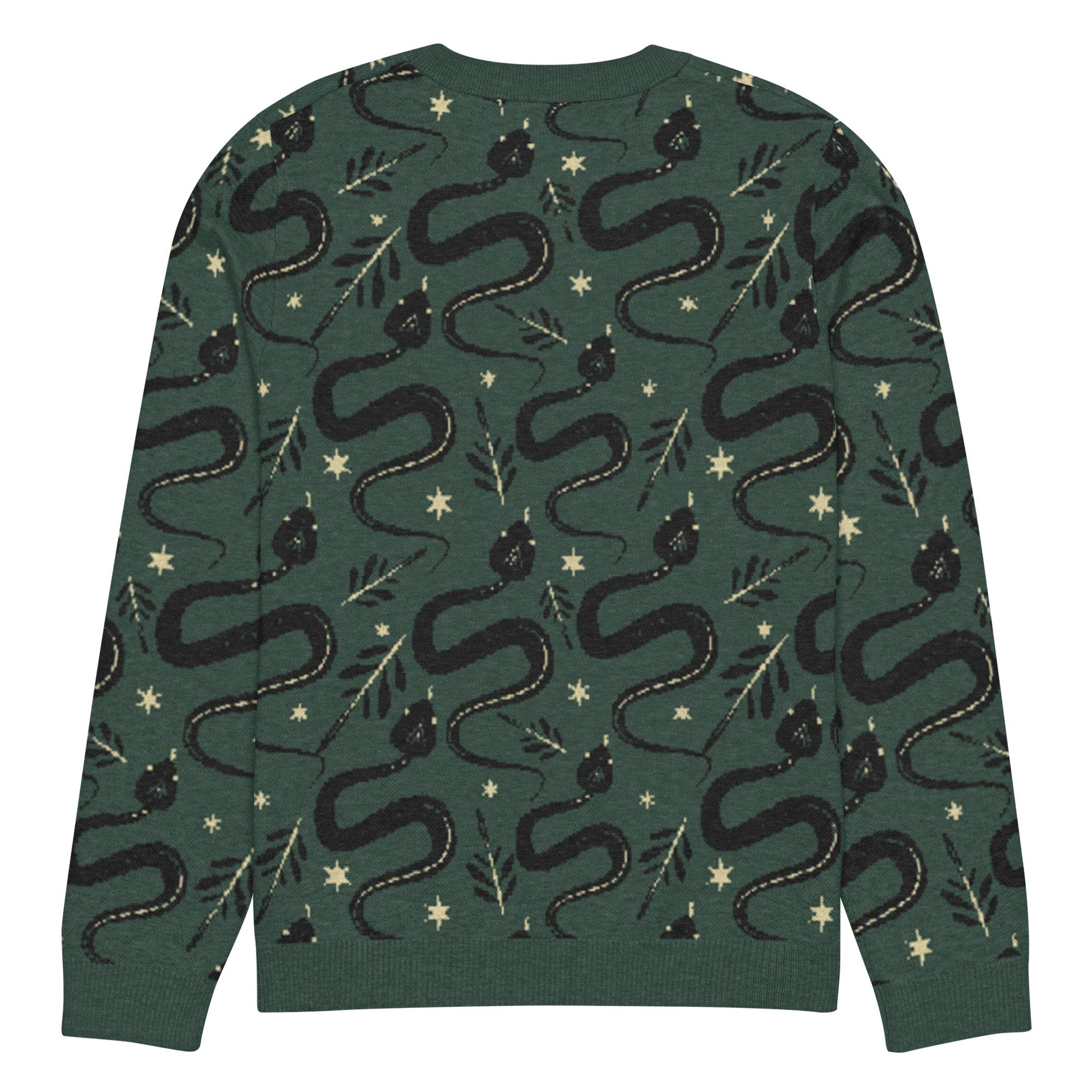 Snake Green Knitted Crew Neck Sweater - Graphic Punks