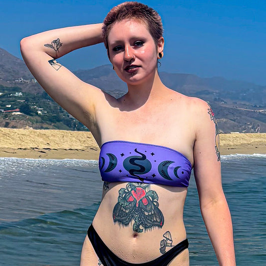 Snake & Moon Bandeau Top - Graphic Punks