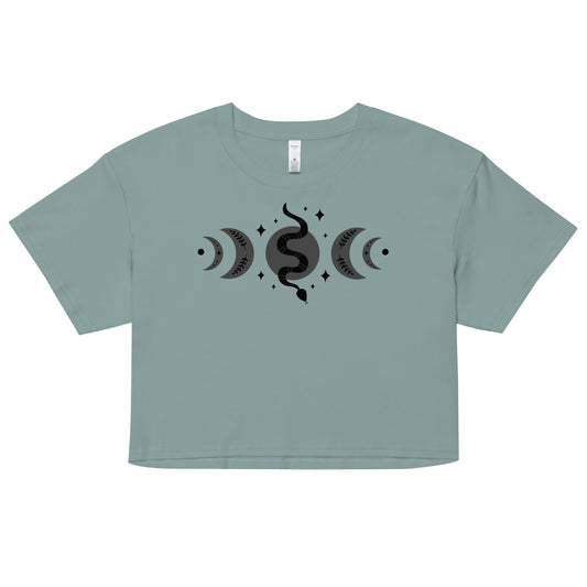 Snake & Moon Crop Top - Graphic Punks