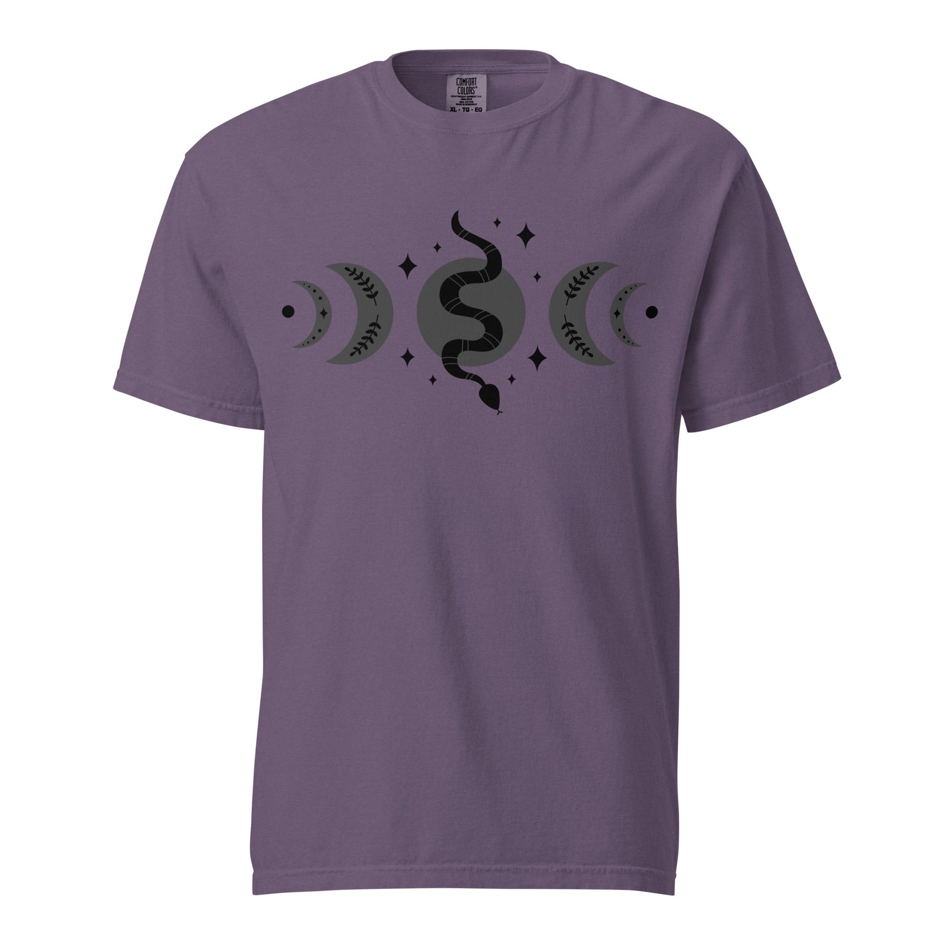 Snake & Moon Unisex Garment - Dyed Heavyweight T-Shirt - Graphic Punks