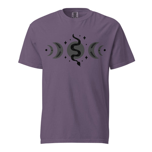 Snake & Moon Unisex Garment - Dyed Heavyweight T-Shirt - Graphic Punks