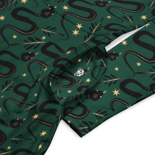 Snaked Green Long Sleeve Midi Dress - Graphic Punks