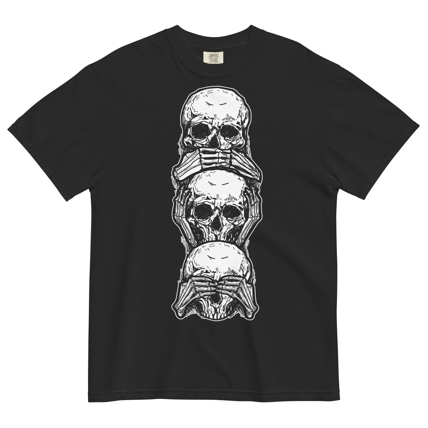 Speak, Hear, See, No Evil Garment - Dyed Heavyweight T-Shirt - Graphic Punks