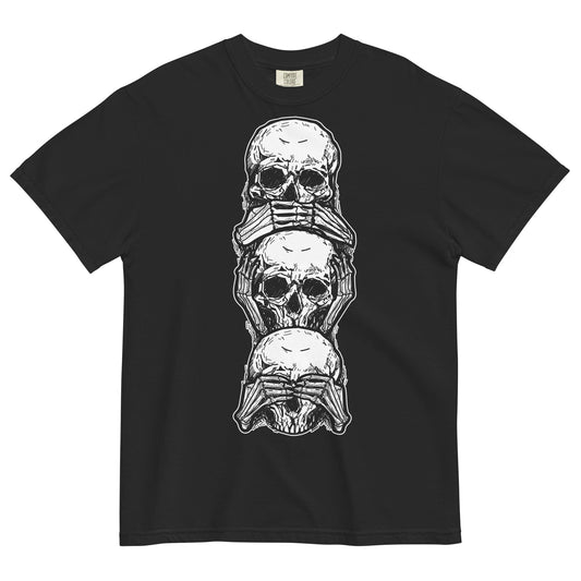 Speak, Hear, See, No Evil Garment - Dyed Heavyweight T-Shirt - Graphic Punks