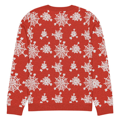 Spiderweb Snowflake Knitted Crew Neck Sweater - Graphic Punks