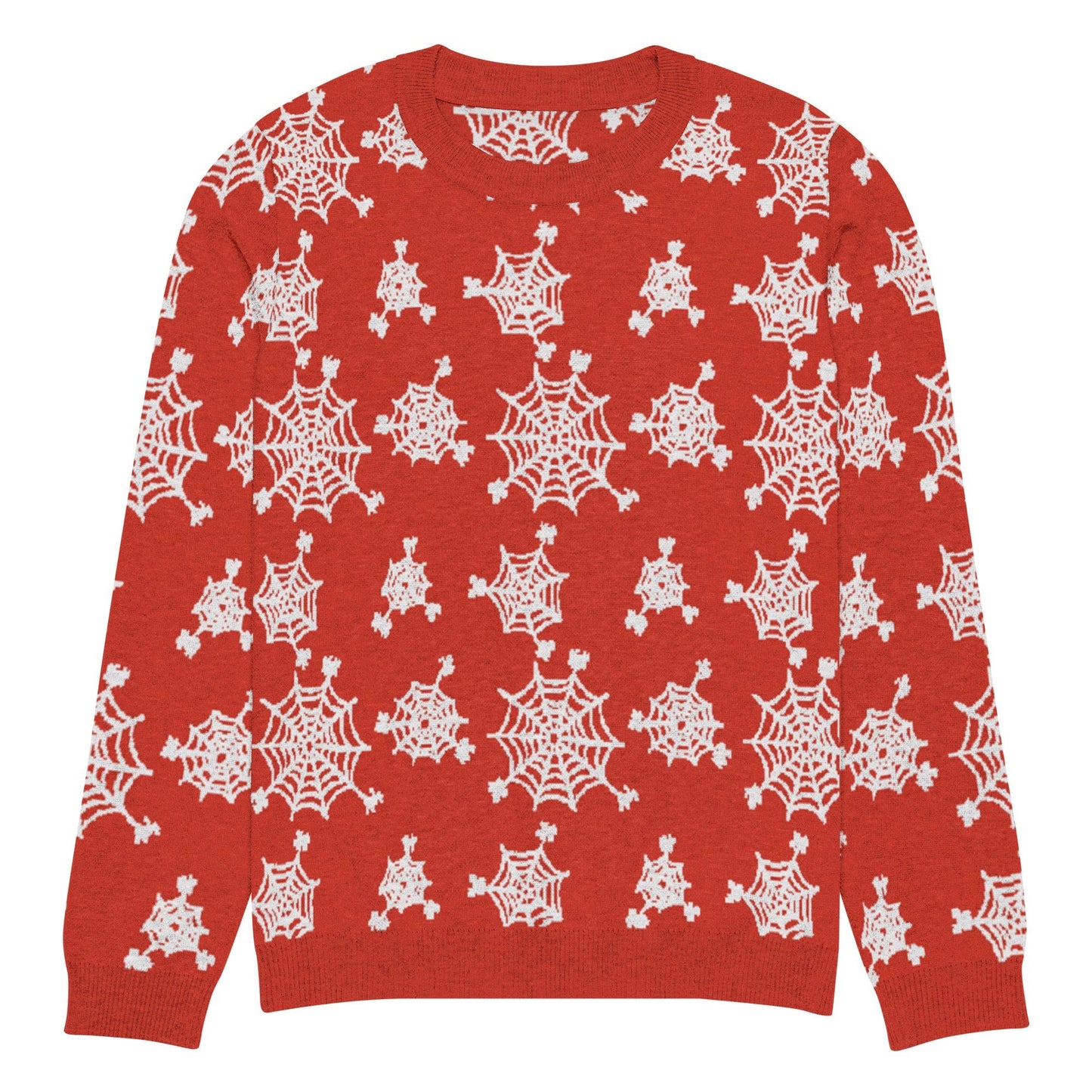 Spiderweb Snowflake Knitted Crew Neck Sweater - Graphic Punks