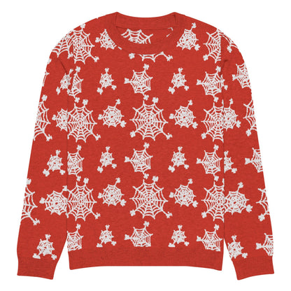 Spiderweb Snowflake Knitted Crew Neck Sweater - Graphic Punks