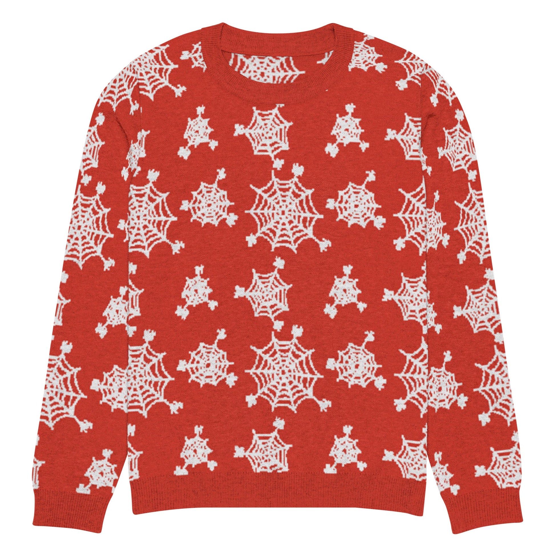 Spiderweb Snowflake Knitted Crew Neck Sweater - Graphic Punks