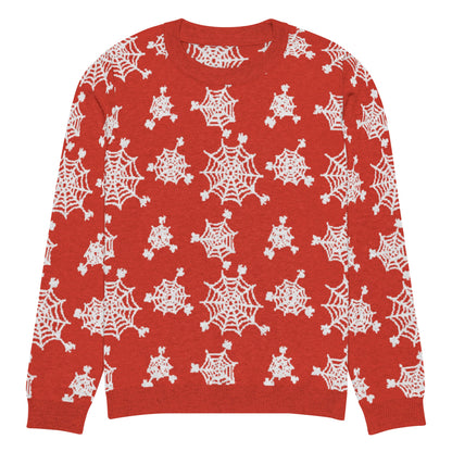 Spiderweb Snowflake Knitted Crew Neck Sweater - Graphic Punks