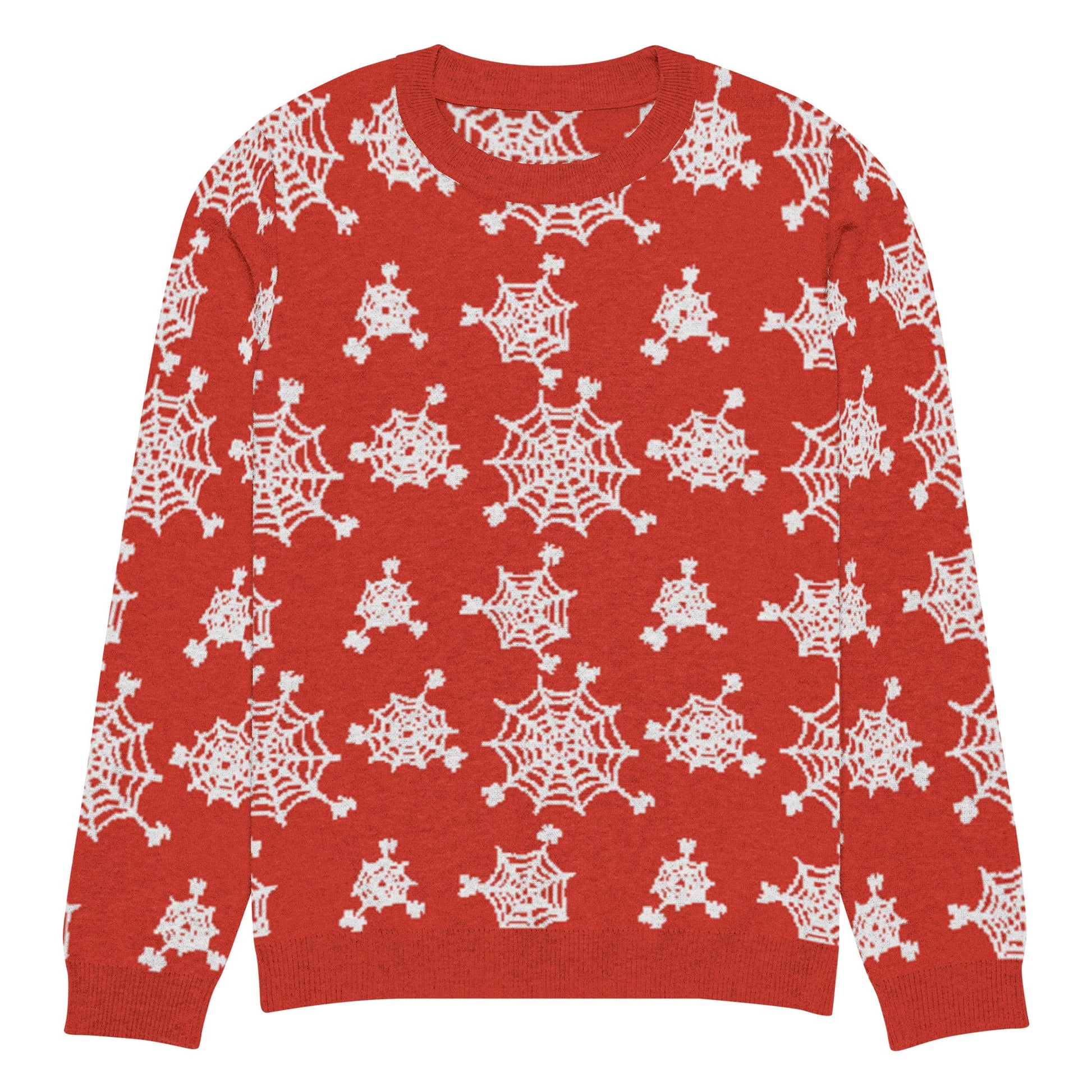 Spiderweb Snowflake Knitted Crew Neck Sweater - Graphic Punks