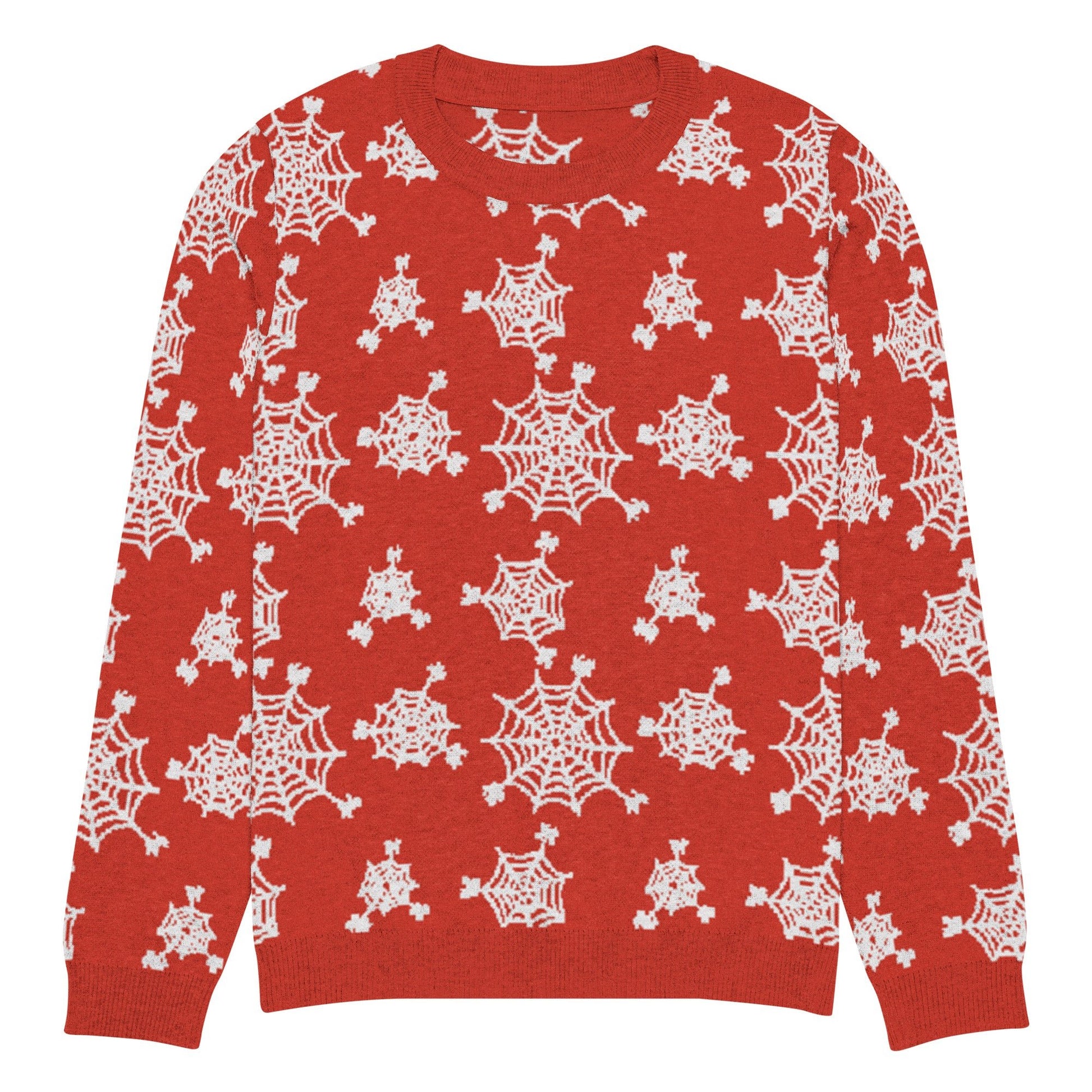 Spiderweb Snowflake Knitted Crew Neck Sweater - Graphic Punks