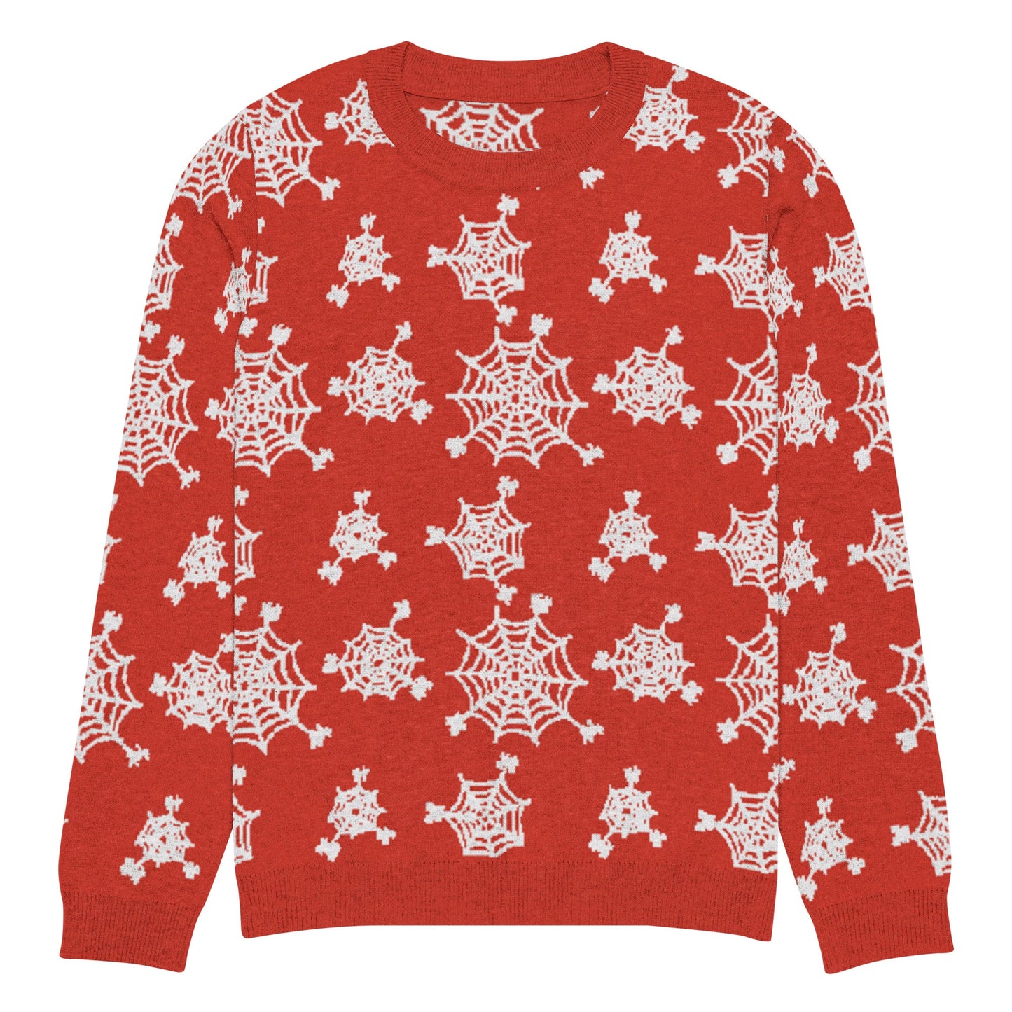 Spiderweb Snowflake Knitted Crew Neck Sweater - Graphic Punks