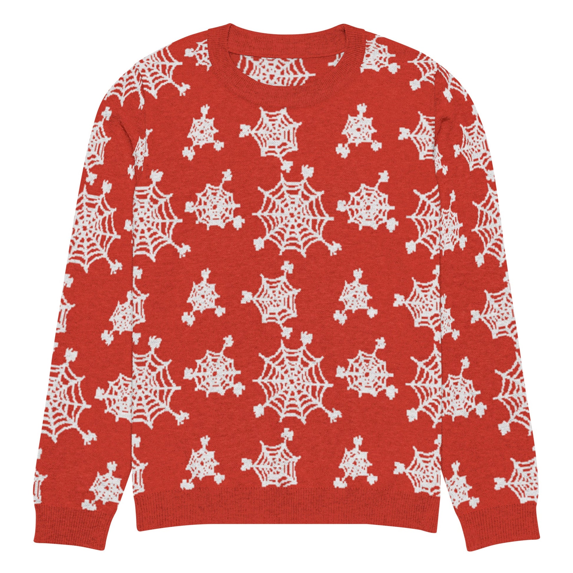 Spiderweb Snowflake Knitted Crew Neck Sweater - Graphic Punks