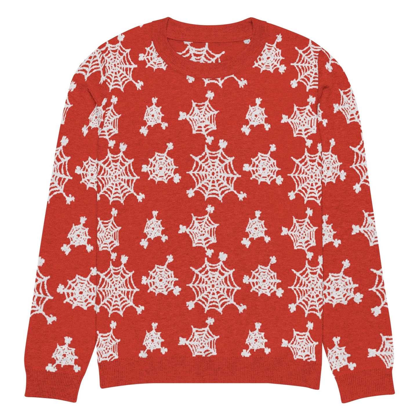 Spiderweb Snowflake Knitted Crew Neck Sweater - Graphic Punks